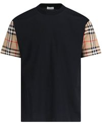 Burberry - Net Sustain Checked Poplin-Trimmed Cotton-Jersey T-Shirt - Lyst