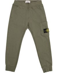 Stone Island - Cotton Trousers With Badge - Lyst