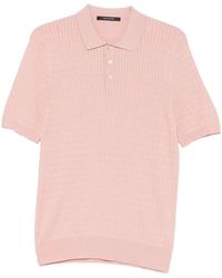Tagliatore - Polo Shirt With Cable Knit - Lyst