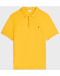 Celine - Triomphe-Embroidery Short-Sleeve Polo Shirt - Lyst