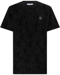 Philipp Plein - Dollar-Print Logo-Plaque T-Shirt - Lyst