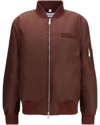 Off-White c/o Virgil Abloh - Embroidered Logo Nylon Bomber Jacket - Lyst