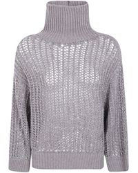 D.exterior - Crystals Short Sleeves Turtle Neck Sweater - Lyst