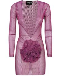 Santa Brands - Flower-Applique Mini Dress - Lyst