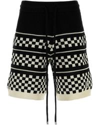 Amiri - Embroidered Wool Blend Bermuda Shorts - Lyst