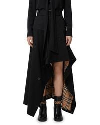 Burberry - Asymmetric Maxi Trench Skirt - Lyst