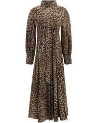 adidas By Stella McCartney - Adidas By Stella Mccartney Leopard-Print Long-Sleeved Dress With High Neck - Lyst