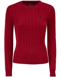 Polo Ralph Lauren - Cotton Cable Knit Crew Neck Jumper - Lyst
