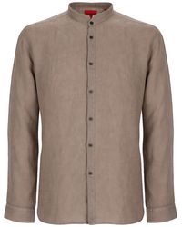 HUGO - Linen Shirt - Lyst