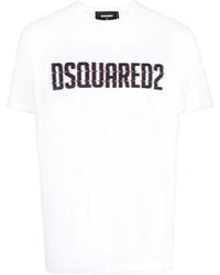 DSquared² - Logo Printed Cotton T Shirt - Lyst