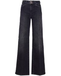 Liu Jo - High-Waisted Wide-Leg Jeans With Belt Detail - Lyst