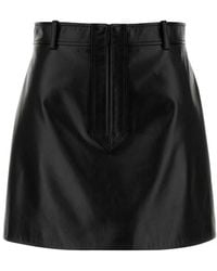 Gucci - Leather Mini Skirt - Lyst