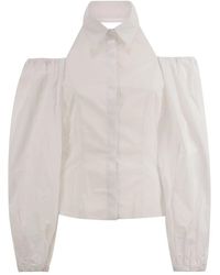 MVP WARDROBE - Cotton Shirt With Balloon Sleeves - Lyst