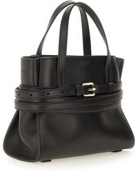 Moschino - Moschino Tie Me Small Leather Handbag - Lyst