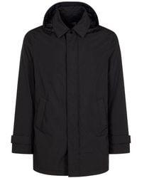 Herno - Nylon Concealed Coat - Lyst