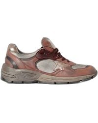 Golden Goose - "Running Dad" New Net Nabuk And Leather Upper Laminated Star Nabuk Spur Suede Heel Sneakers - Lyst