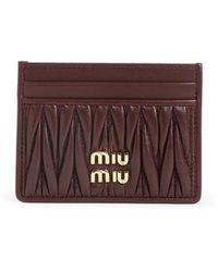 Miu Miu - Lamb Leather Cardholder - Lyst