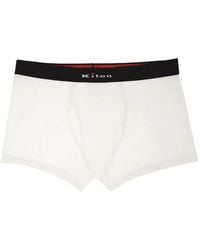 Kiton - Stretch Cotton Boxer Briefs With Logo - Lyst
