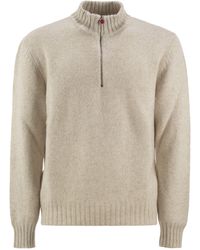 Kiton - Pure Cashmere Half-Zip High-Neck Jumper - Lyst