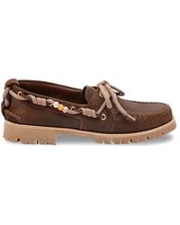 Golden Goose - "Cruise Loafer" Waxed Suede Upper With Decorative Laces Tank Sole - Lyst