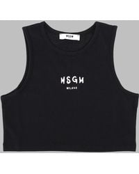 MSGM - Cropped Jersey Top Girl - Lyst