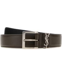 Saint Laurent - Dark Solid Buckle Belt - Lyst