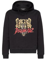 DSquared² - Angry Bear Logo Cool Fit Hoodie - Lyst