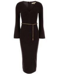 MICHAEL Michael Kors - Chocolate Wool Blend Dress - Lyst