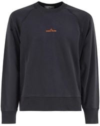 Stone Island - Cotton Crew Neck Sweatshirt With Oversized Compass Back Print - Lyst
