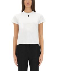 McQueen - T-Shirt With "Skull" Embroidery - Lyst