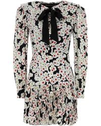 Alessandra Rich - Daisy-Print Silk Dress - Lyst