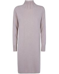Fabiana Filippi - Platinum Turtle Neck Knit Dress - Lyst