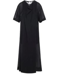 Carven - Sheer Draped Cotton Midi Dress - Lyst