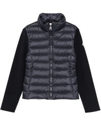 Moncler - Wool And Quilted Shell Down Cardigan - Lyst