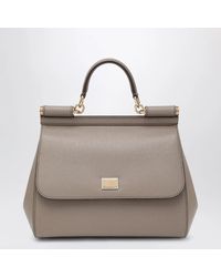 Dolce & Gabbana - Large Mud Colour Sicily Hand Bag - Lyst