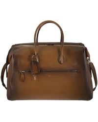 Santoni - Leather Holdall With Shaded Finish - Lyst
