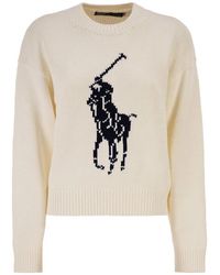 Polo Ralph Lauren - Big Pony Cotton Crew Neck Jumper - Lyst
