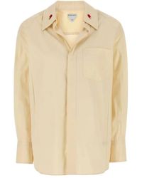 Bottega Veneta - Cream Cotton Blend Shirt - Lyst