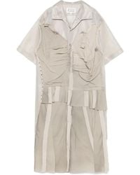 Maison Margiela - Cappuccino Mesh Shirt Dress - Lyst