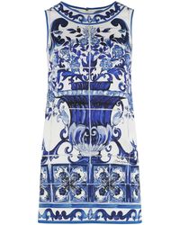 Dolce & Gabbana - Dolce & Gabbana Printed Silk Top - Lyst
