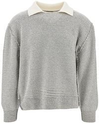 mfpen - Striped Wool Sweater With Collar - Lyst