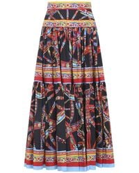 Dolce & Gabbana - Dolce & Gabbana Popeline Midi Carretto Skirt - Lyst