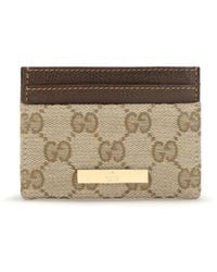 Gucci - Gg Monogram Card Holder With Logo Plaque - Lyst