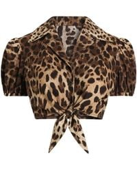 Dolce & Gabbana - Dolce & Gabbana Leo Print Cotton Top - Lyst