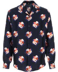 Fendi - Dark Satin Shirt With Floral Print - Lyst