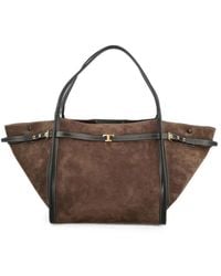Tod's - Medium T Signature Suede Shopping Bag - Lyst