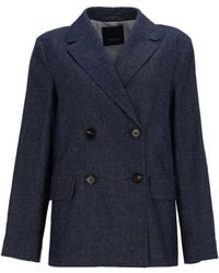 Max Mara - S Max Mara Doublebreasted Cotton Blazer - Lyst