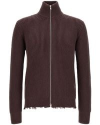 MM6 by Maison Margiela - Ribbed Cotton Turtleneck Sweater - Lyst