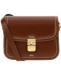 A.P.C. - Chocolate Leather Small Grace Crossbody Bag - Lyst