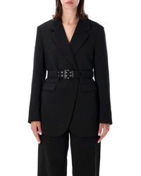 Ganni - Bonded Crepe Blazer - Lyst